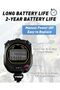 Professional Waterproof Stopwatch for Coaches,3-Row Large LCD Screen,10-Group Memory,Pace Mode,Clock - 4