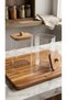 Set of 2 Acrylic Food Storage Containers with Wooden Ball Lids Transparent Grain Organizer Box 2900 ml - 3