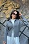 Double Zipper Stand Collar Women's Knitwear Cardigan Sun601
