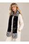 Soft Furry Plush Long Scarf Gray - Faux Fur Winter Shawl Furry Collar - 2