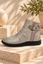 Genuine Leather Women's Casual Boots with Buckle Detail Model Name: Maia