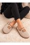 Women's Silvery Non-Slip Lightweight Sole Beige House Slippers Furry Slippers Dowry Bundle Slippers Gift Slippers Stc1377 - 3