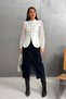 Women's White Judge Collar Button Detailed Zippered Blouse - 2