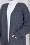 Women's Casual Knitwear Cardigan with Braided Pockets - 8