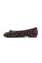 Women's Suede Stone Bow Detailed Flat Ballerinas - 2