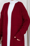 Women's Casual Knitwear Cardigan with Braided Pockets - 7