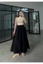 Elastic Waist Poplin Skirt with Side Pockets - 5