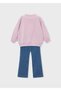 Girl's Wide-Leg Leggings Set in Lilac Color - 5