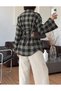 Plaid Shirt with Tie Detail on the Back - 1672 - Khaki - 2