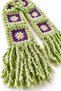 Knitted Scarf with Tassels Green - 4