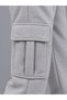 Unisex Children's Gray Cargo Pocket Sweatpants 3-Yarn Fabric Without Shiny Finish 100% Cotton Product (4 Seasons) - 4