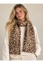 Leopard Pattern Knitwear Scarf Soft - Angora Women's - 3