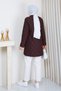Women's Crescent Patterned Quilted Jacket with Tunnel Waist and Tunnel Pass-Through - 8