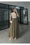 Elastic Waist Poplin Skirt with Side Pockets - 6