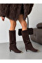 6 cm Short Heel Suede Flat Boots
