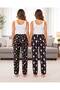 2-Piece Plaid Women's Micro Suede Winter Elastic Comfortable Pajama Bottoms - 5