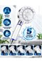 Glb-Stl41414 White Filtered Shower Head with 5 Different Water Flows, Massage Effect, Chlorine and Limescale Filtering
