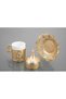 Turkish Coffee Cup Set for 6 People Metal Gold – Busem Model - 2