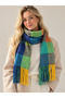 Tasseled Scarf Soft Textured Colorful Fleece - Soft Shawl for Winter Warmth