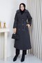 Women's Double-Breasted Collar Epaulet Lined Cashmere Coat - 5