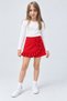 DFN Girls' Red Skort with Bow Detail and Ruffle Detail - 2