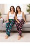 2-Piece Plaid Women's Micro Suede Winter Elastic Comfortable Pajama Bottoms - 3