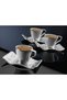 Turkish Coffee Cup Set Luxury for 6 People Metal Silver – Selçuklu Model - 5