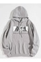 Unisex Gray Loose Fit Hooded Sweatshirt with Inner Pockets, Warm Hoodie