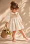 Baby Girl Dress - Floral Detailed Lace Collar Muslin Dress 6 9 12 18 Months - 3