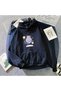 Unisex Navy Blue Relaxed Fit Hooded Kangaroo Pocket Thick Sweatshirt