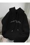 Unisex Black Hooded Oversize Sweatshirt Comfortable Fit Cotton with Fleece Inside