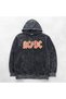 Unisex Anthracite Washed Kangaroo Pocket Hooded Casual Sweatshirt with Vintage Effect
