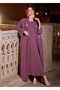 Premium Women's Embellished Open Abaya with Inner Dress, Mauve Purple - 8