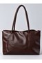 Women's Bitter Brown XL Three-Compartment Business School Shoulder Tote Bag