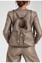 Women's Large Size Soft Leather Backpack with 4 Compartments and 2 Main Compartments (Size 38X27 cm) - 3