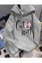 Unisex Gray Relaxed Fit Hooded Kangaroo Pocket Thick Sweatshirt