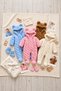Baby Jumpsuit - Plush Teddy Bear Ears Hooded Zippered Diamond Pattern Plush Welsoft Jumpsuit - 4