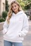 Unisex White Relaxed Fit Hooded Kangaroo Pocket Thick Sweatshirt