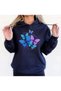 Unisex Navy Blue Streetwear Oversize Hooded Casual Cotton Sweatshirt with Pockets