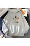 Unisex Gray Streetwear Oversize Hooded Casual Cotton Sweatshirt with Pockets