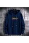 Unisex Navy Blue Hooded Oversize Sweatshirt Comfortable Fit Cotton with Fleece Inside