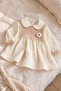 Baby Girl Dress - Floral Detailed Lace Collar Muslin Dress 6 9 12 18 Months - 2