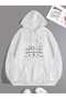 Unisex White Relaxed Fit Hooded Kangaroo Pocket Thick Sweatshirt