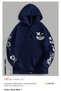 Unisex Navy Blue Hooded Oversize Sweatshirt Comfortable Fit Cotton with Fleece Inside