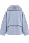 Gray Collared Fur Zippered Coat - 9660 - 2