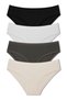 Women's Cotton Slip Panties with Elastic Waist and Legs, Pack of 4