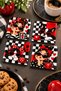 Glass Coaster |   Red Black White Pop Art Themed |   4-Piece Set |   10cm X 10cm - 2