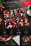 Glass Coaster |   Red Black White Pop Art Themed |   4-Piece Set |   10cm X 10cm - 4
