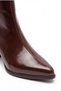 Women's Brown Patent Leather Zippered Winter Heeled Boots Erzal - 5
