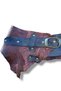 Women's Double Tone Wrinkled Bitter Coffee Buckle Leather Belt - Elara Asymmetrical Casual Belt - Standard Size - 2